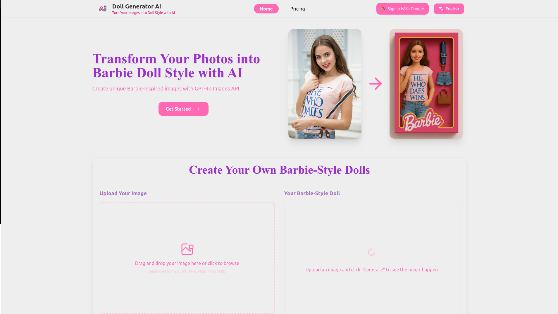AI Barbie Doll Generator - Transform Photos to Barbie Style