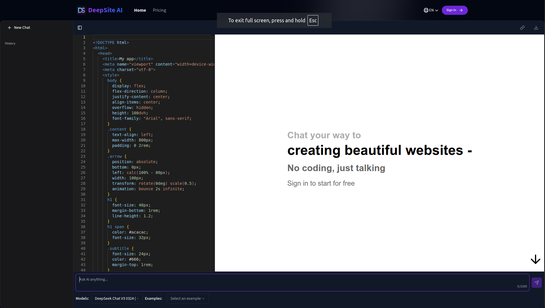 DeepSite AI