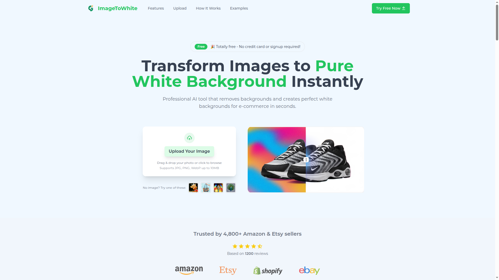 Images to Pure White Background