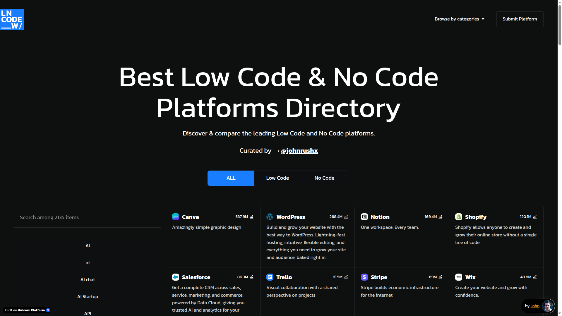 Low Code & No Code platforms