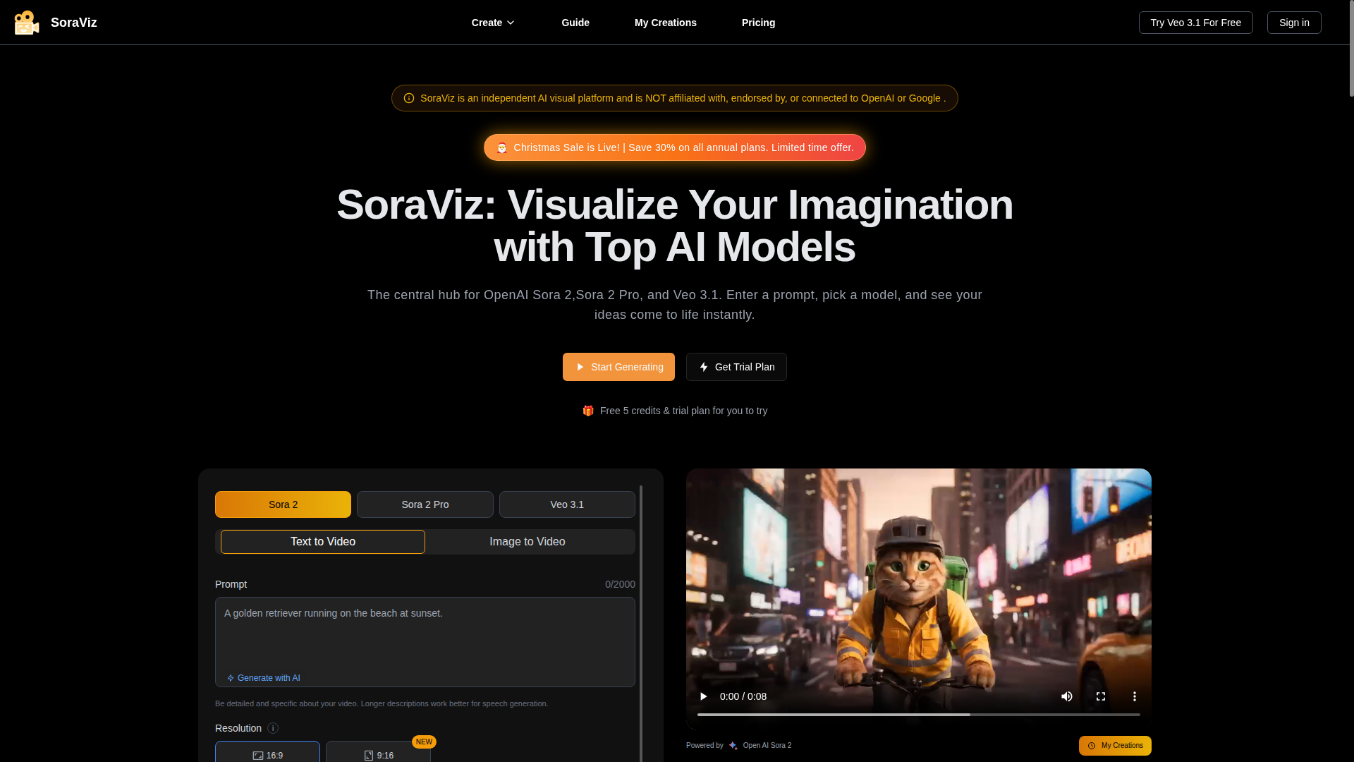 SoraViz: Visualize Text to Video | All-in-One AI Generator