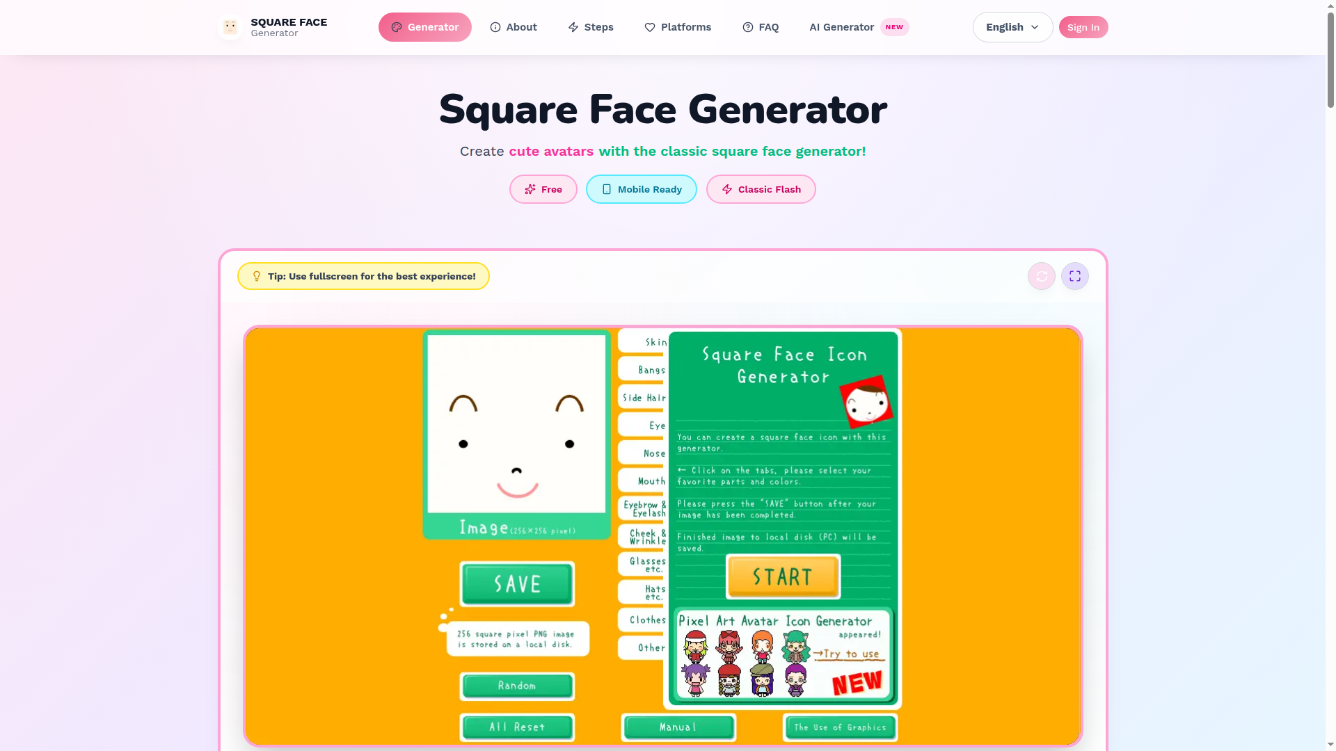 Square Face Generator