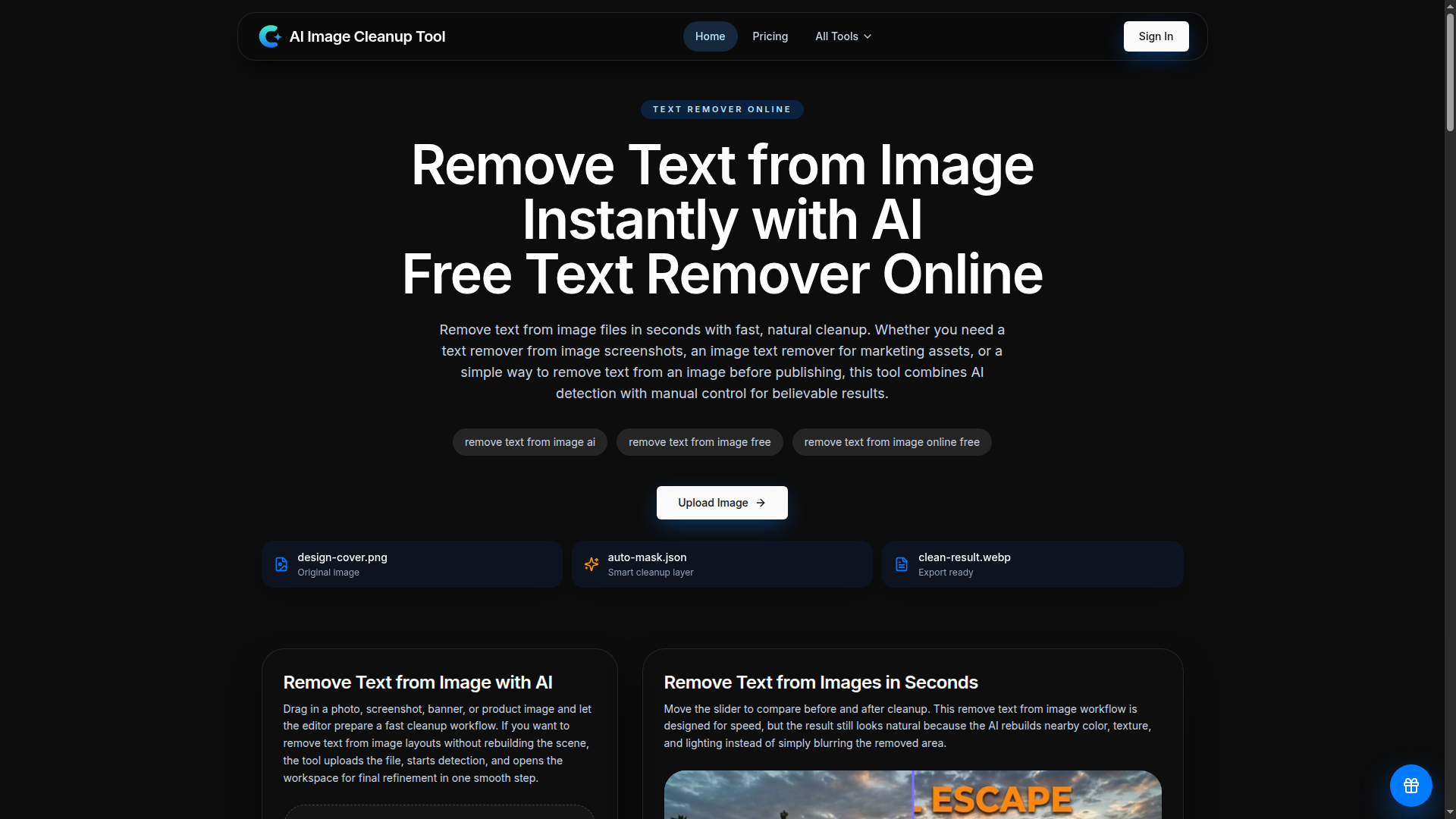 Remove Text from Image