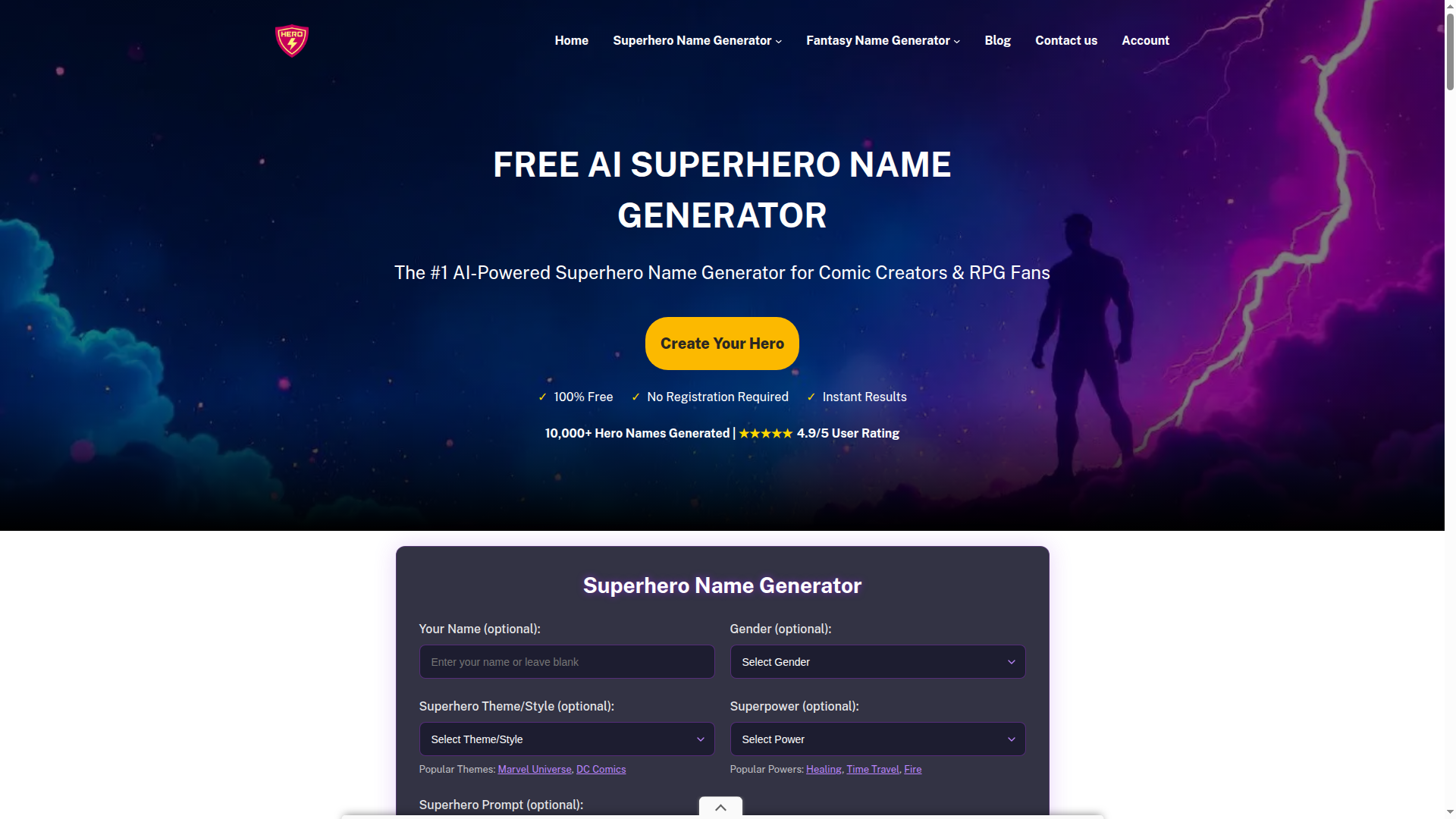 Superhero Name Generator