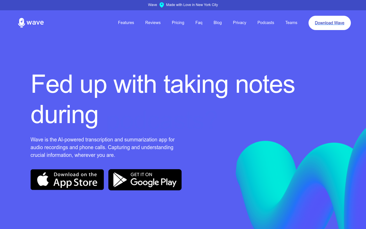 Wave AI Note Taker