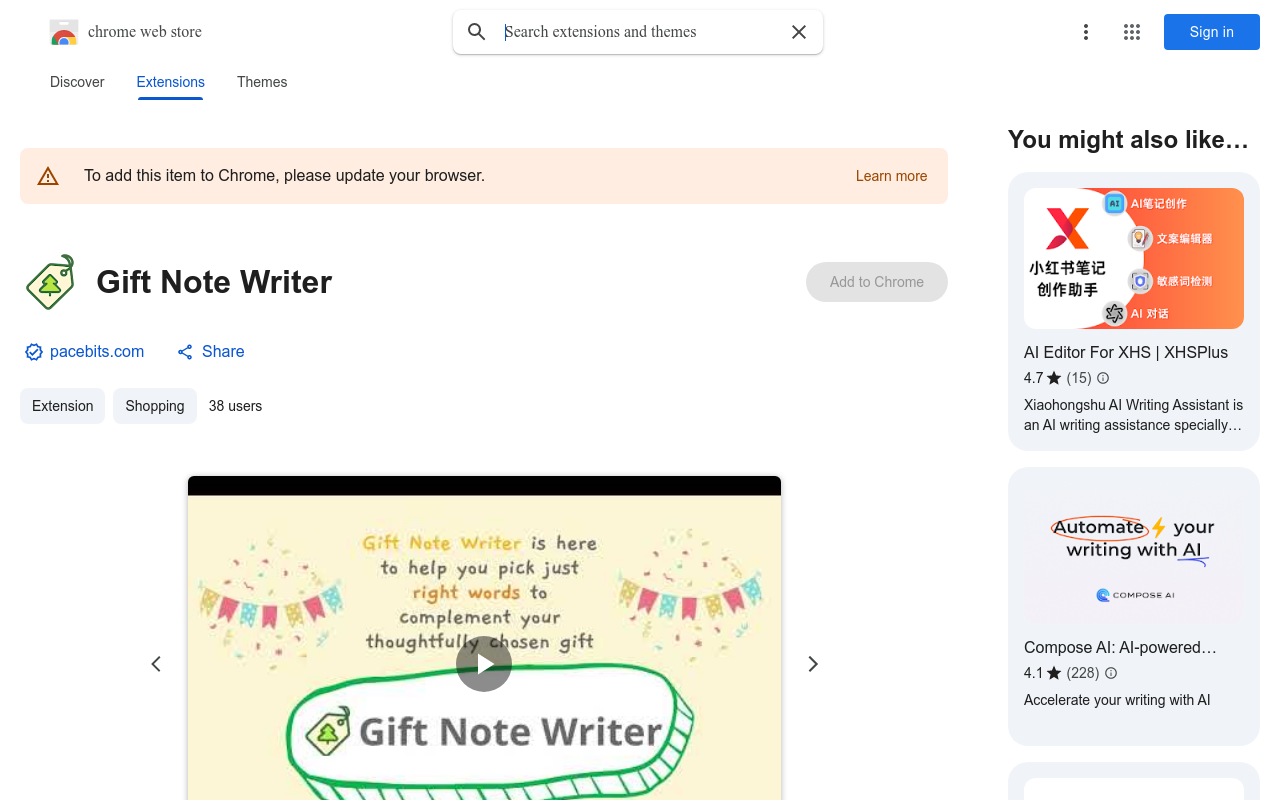 Gift Note Writer