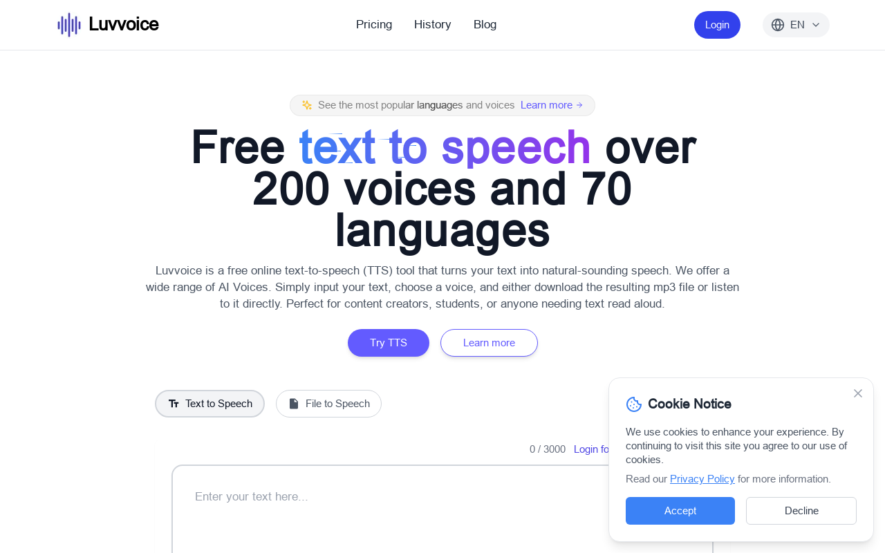 Luvvoice - Free Text to Speech
