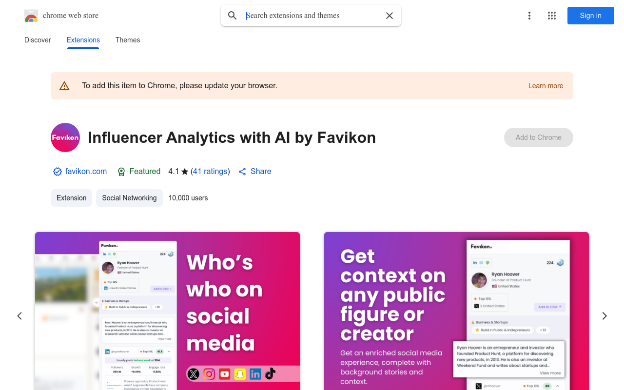 Favikon Chrome extension