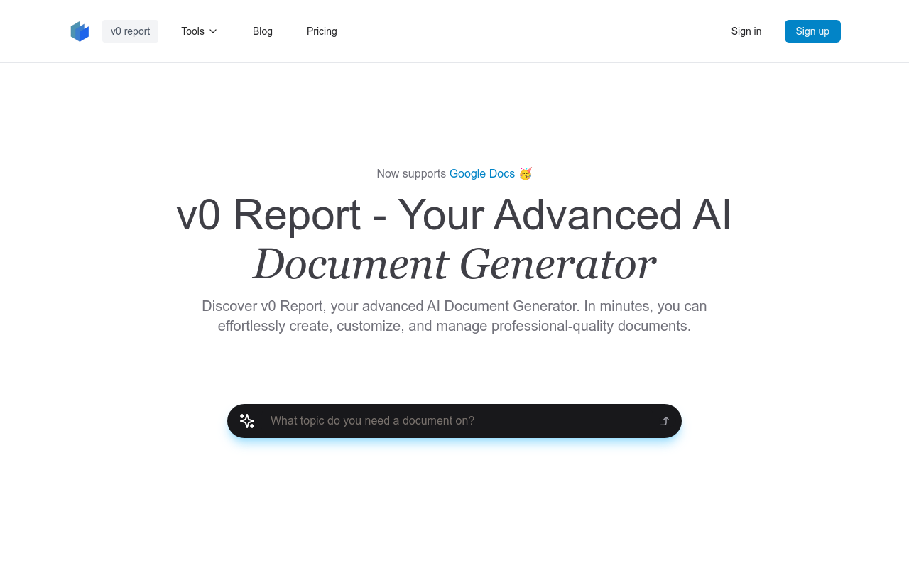 v0 report