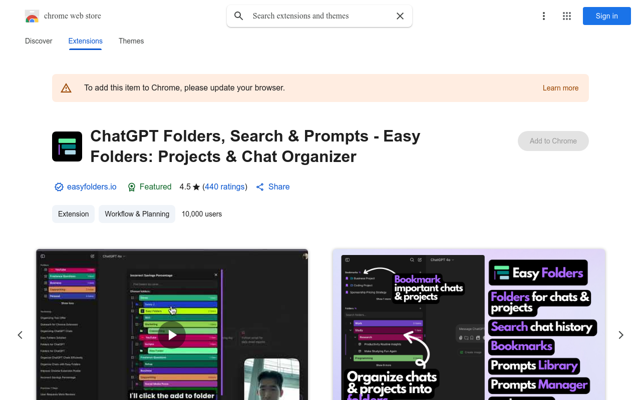 ChatGPT Easy Folders