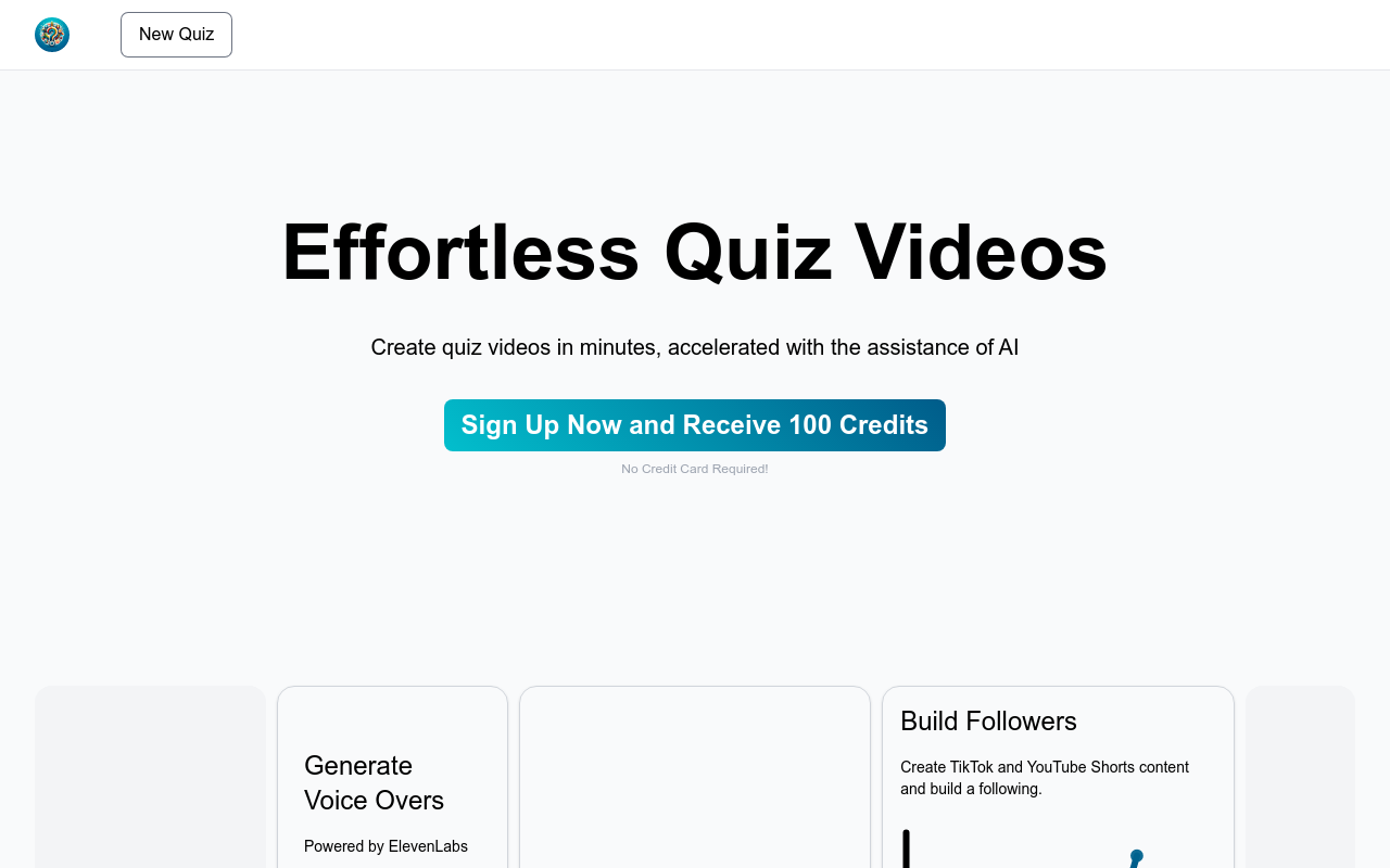 QuizTok - AI Generated Quiz Videos for TikTok