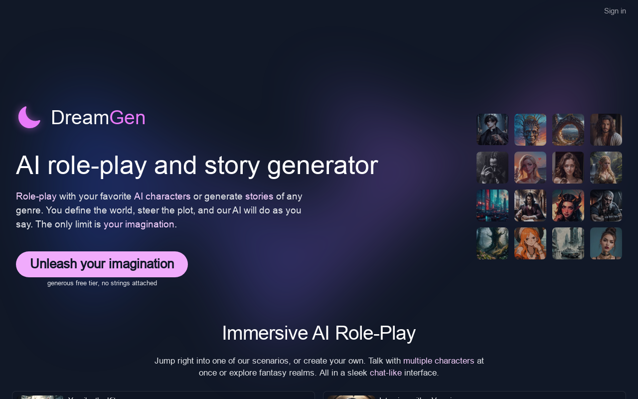 DreamGen: AI role-play & story-writing