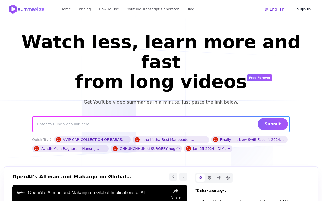 Summarize-Youtube Video Summarizer