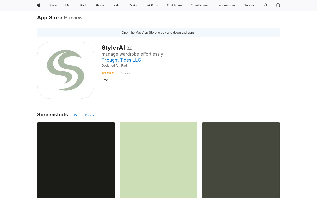 StylerAI Wardrobe App