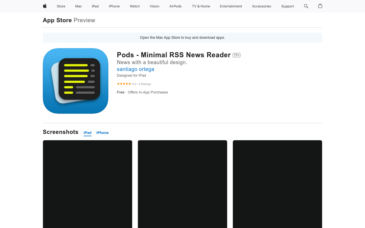 Pods - Minimal RSS News Reader