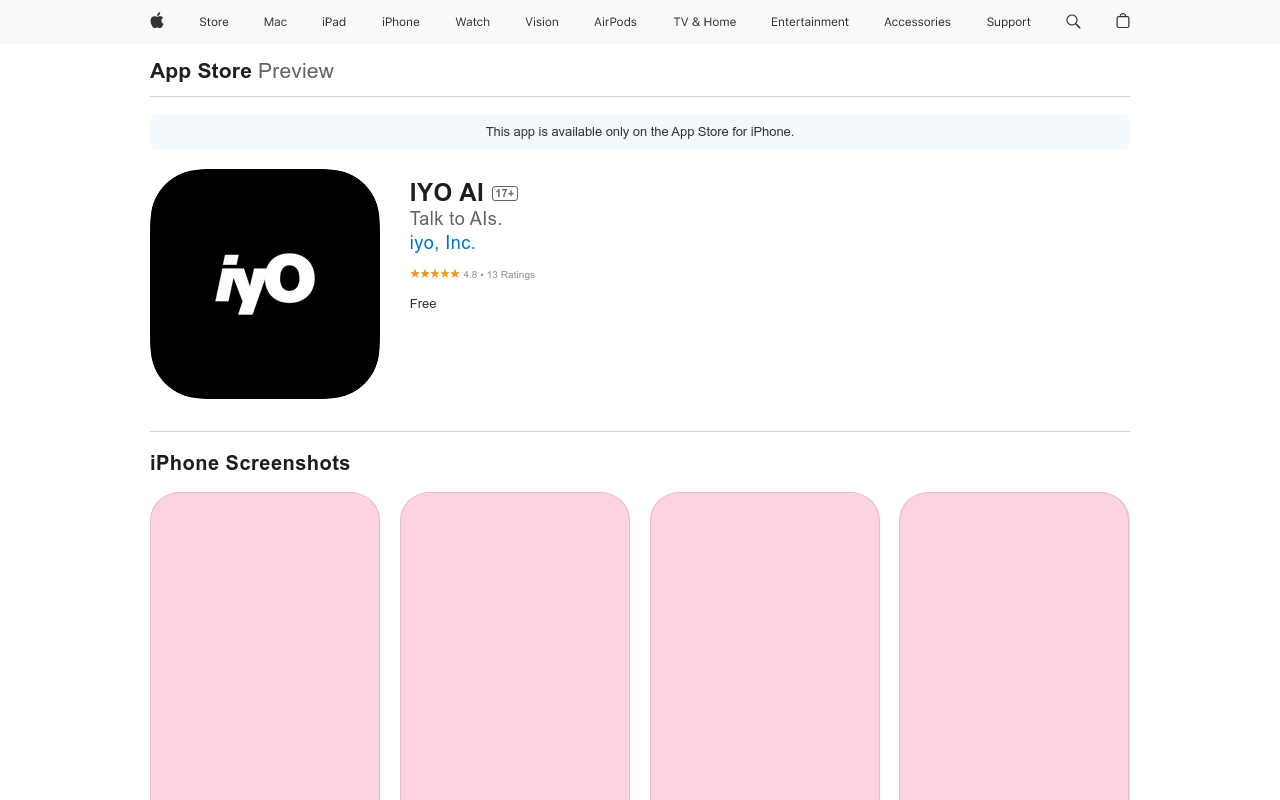 IYO AI - Talk to AI iOS App