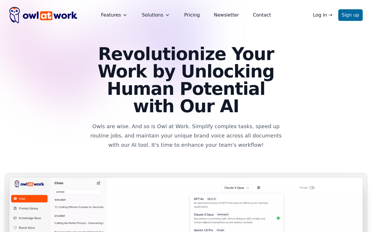 Owl at Work - AI Companion for Businesses