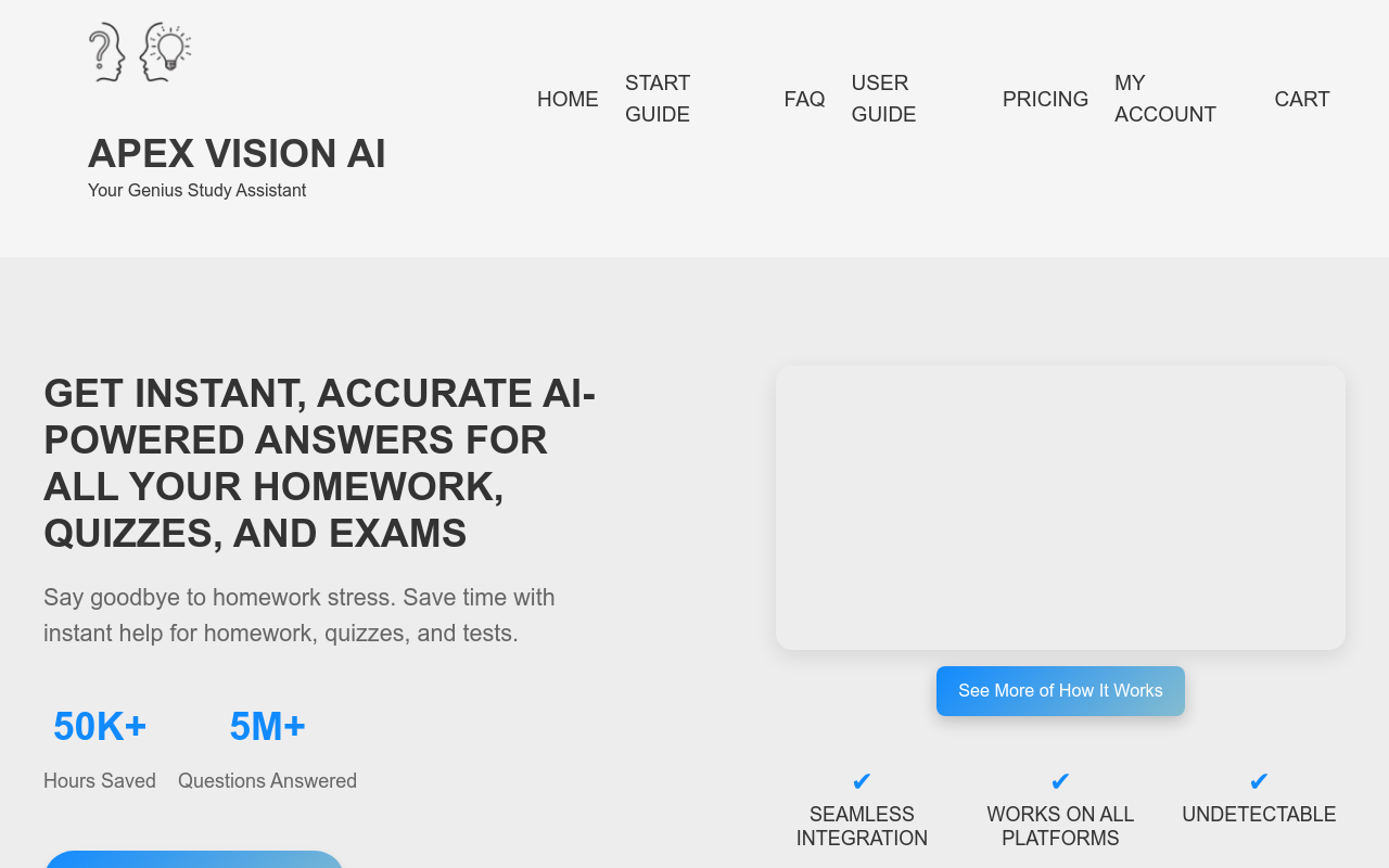 Apex Vision AI - Homework & Quiz Answering AI