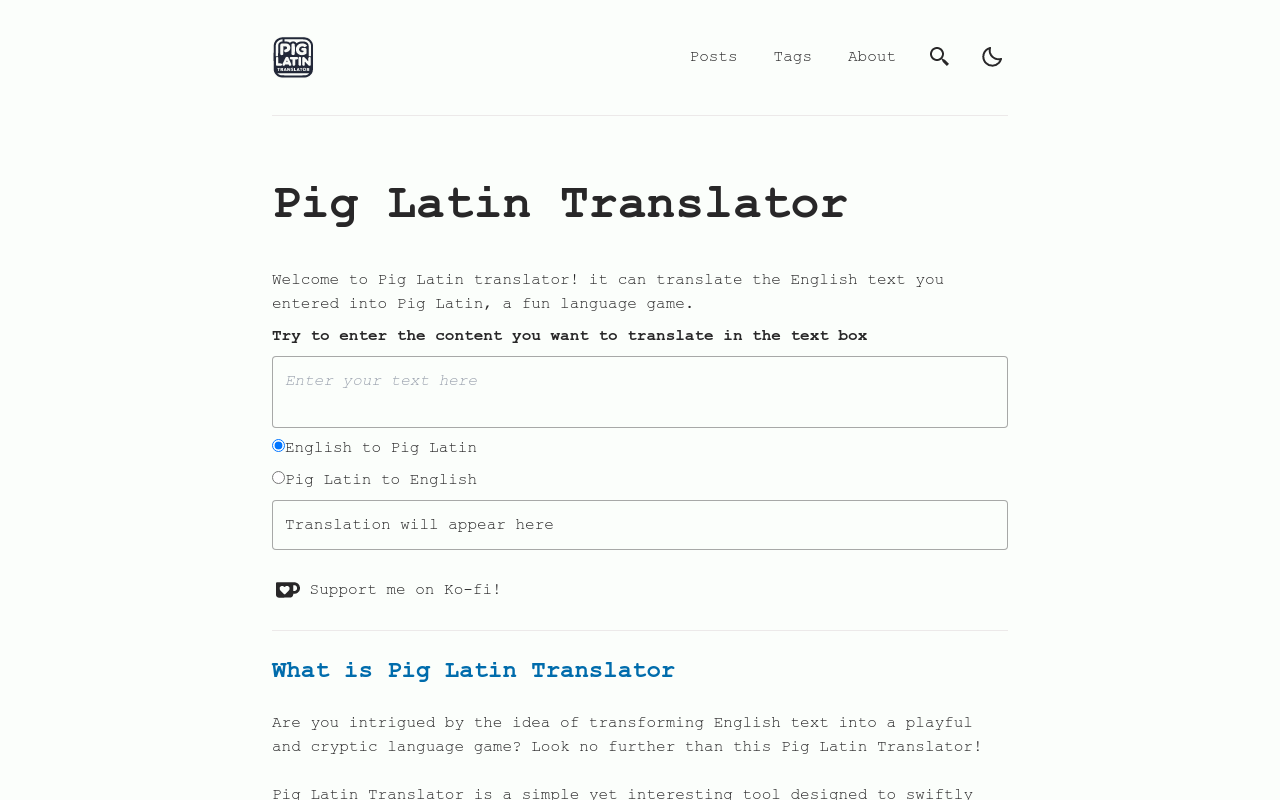 Pig Latin Translator