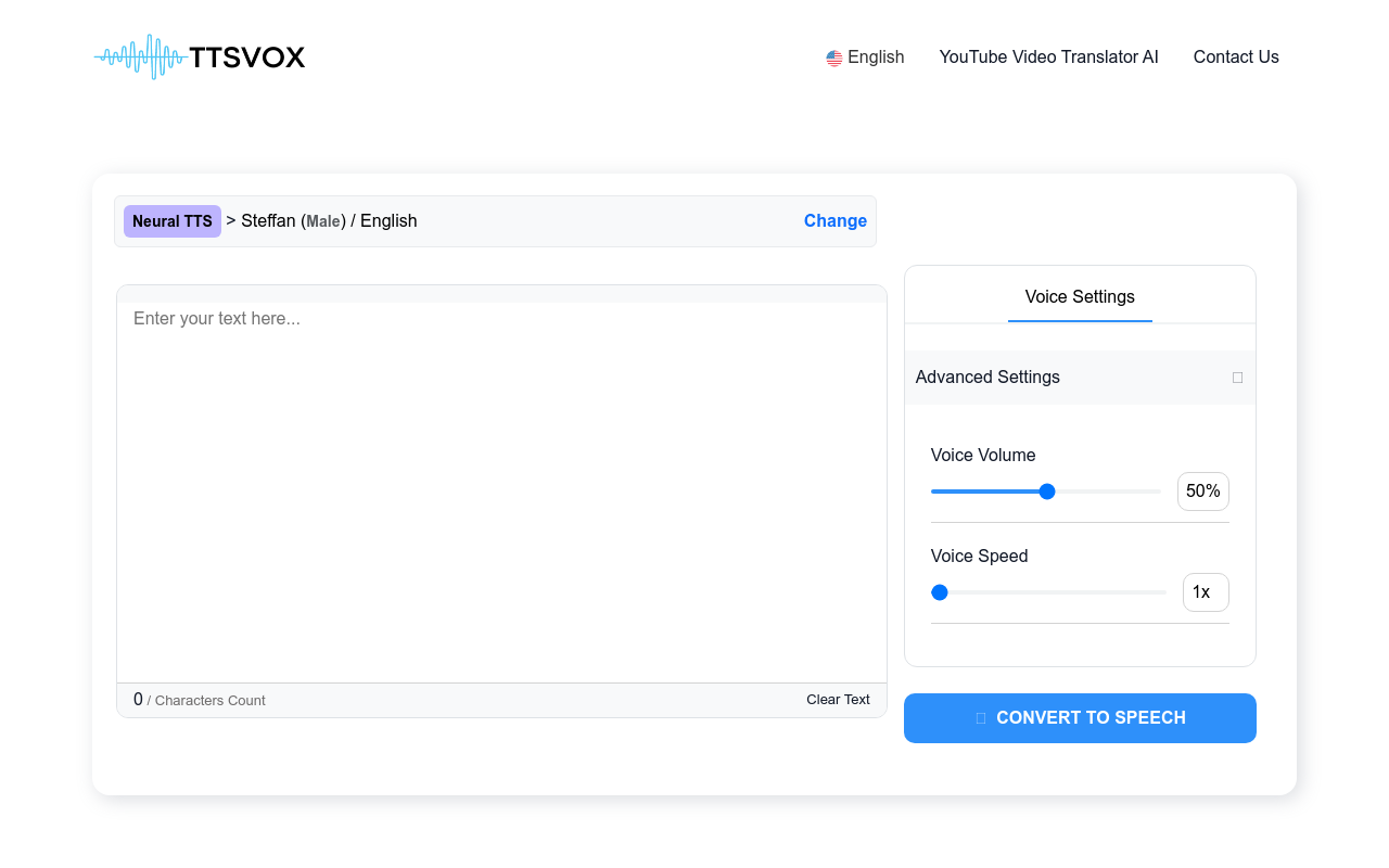 TTSVox - Free Text to Speech AI