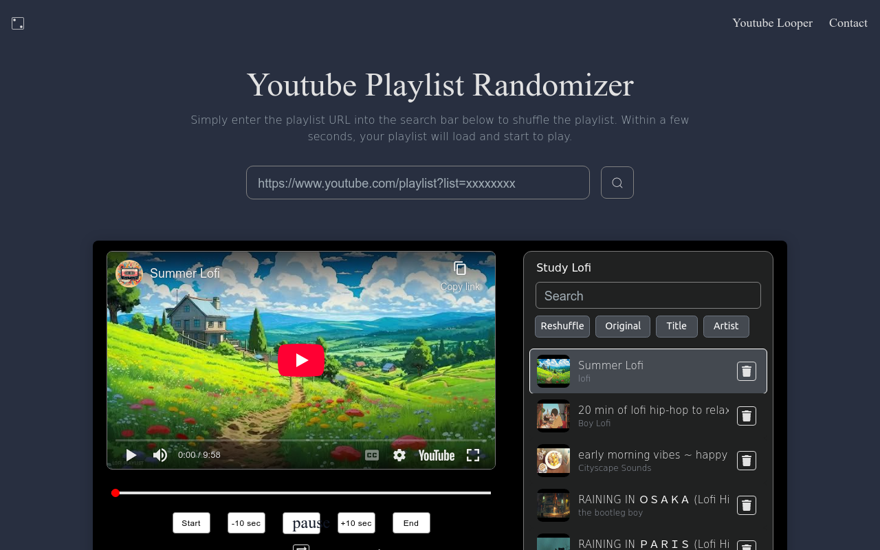 Youtube Playlist Randomizer
