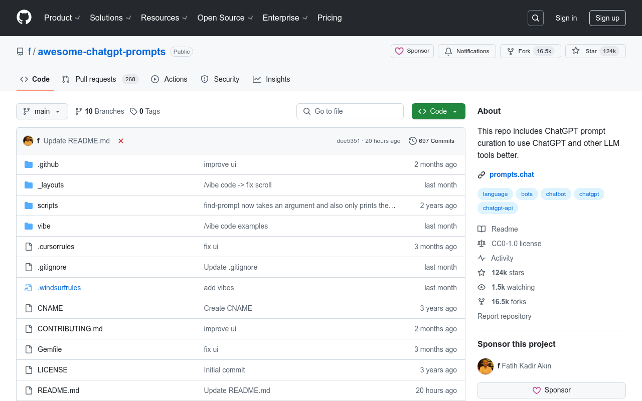 Awesome ChatGPT Prompts