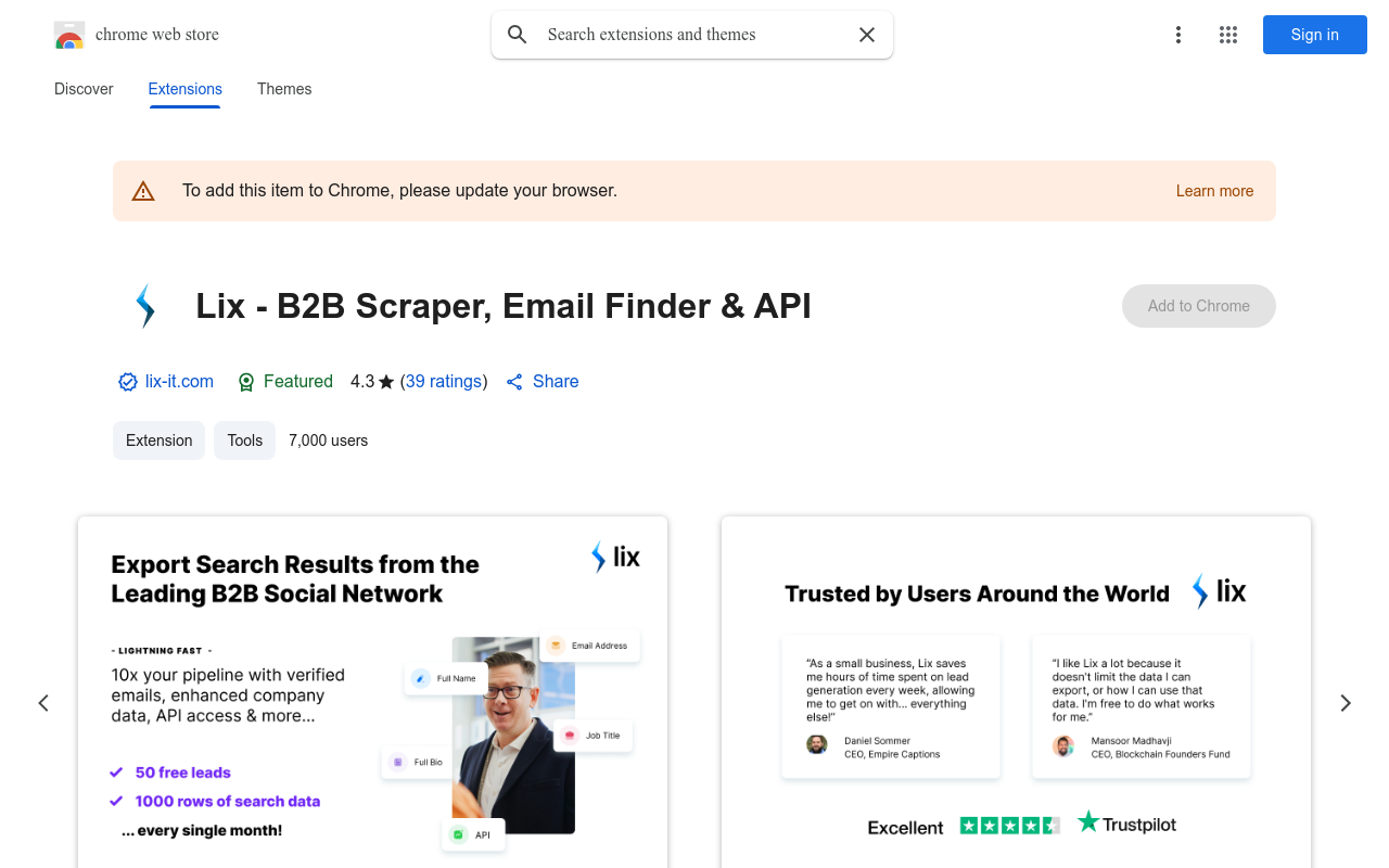Lix - B2B Scraper, Email Finder & API