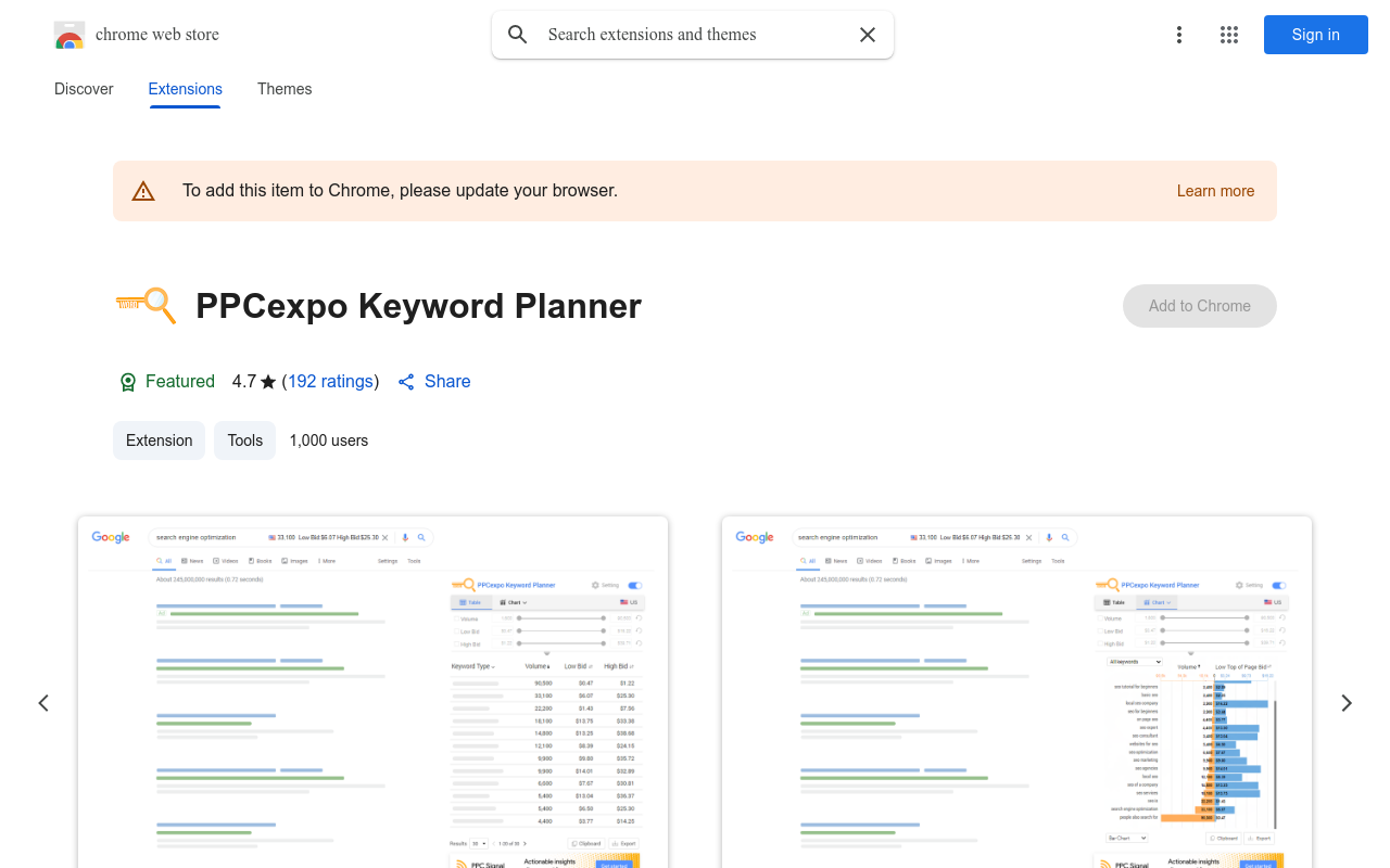 PPCexpo Keyword Planner