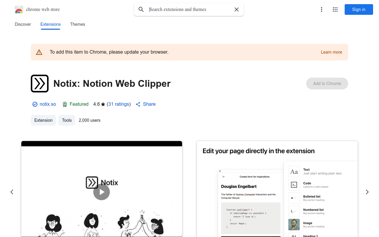 Notix: Notion Web Clipper