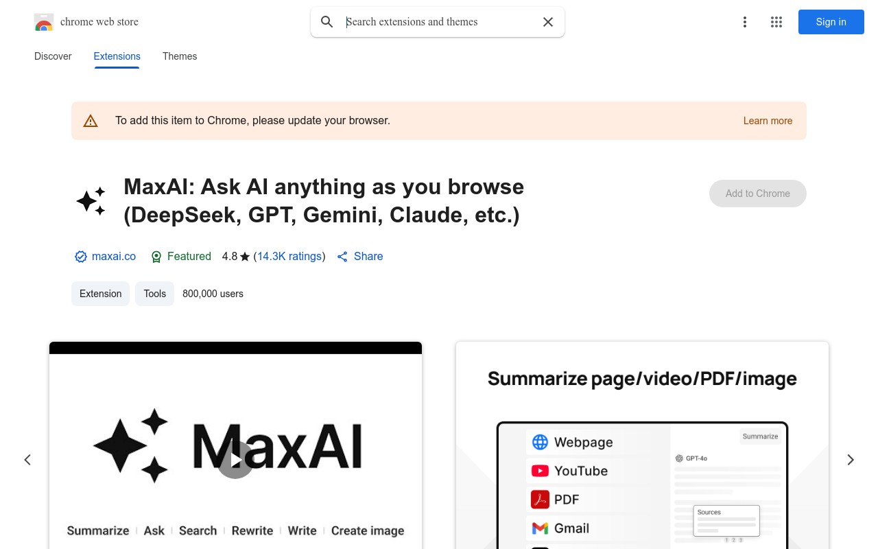 MaxAI.me: Use 1-Click AI Anywhere