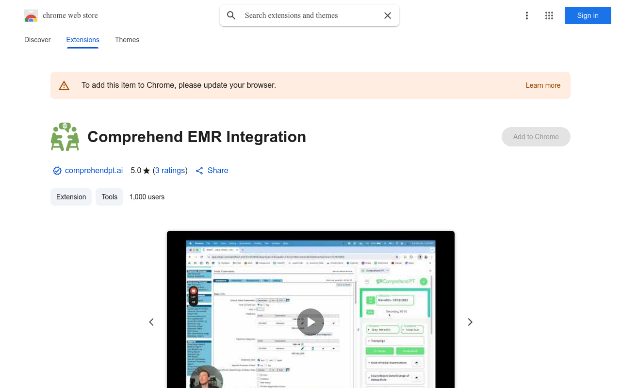 Comprehend PT EMR Integration