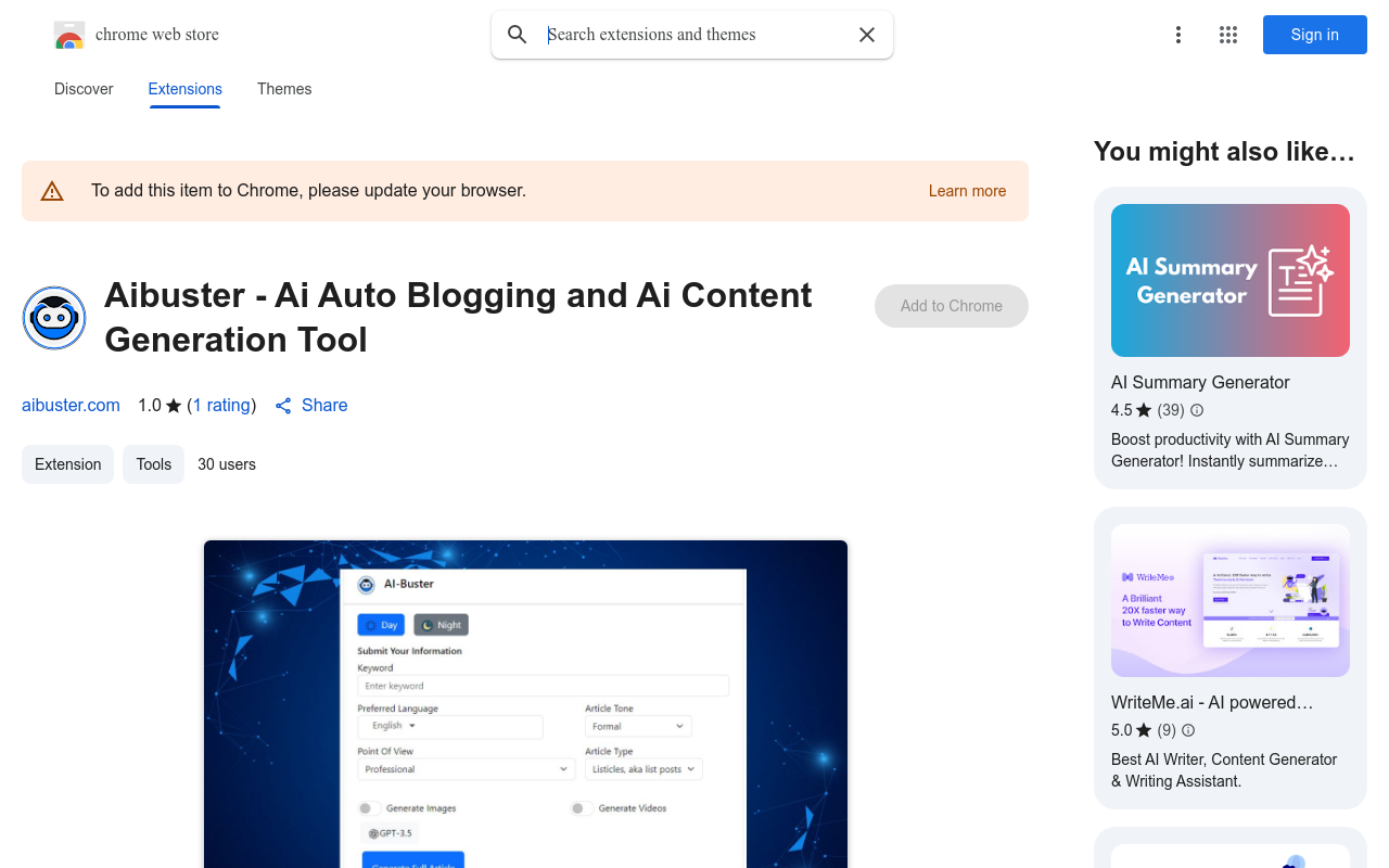 Aibuster - Ai Auto Blogging and Ai Content Generation Tool