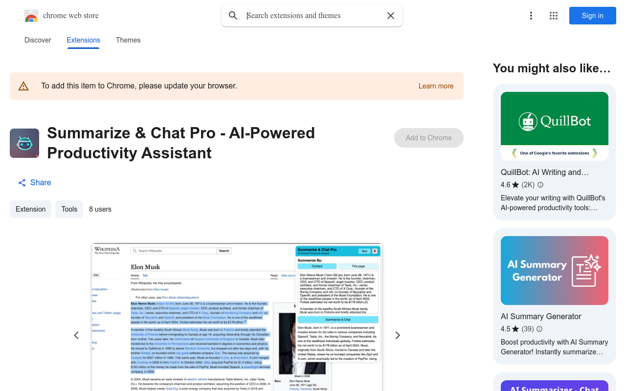 Summarize & Chat Pro - AI-Powered Productivity Assistant