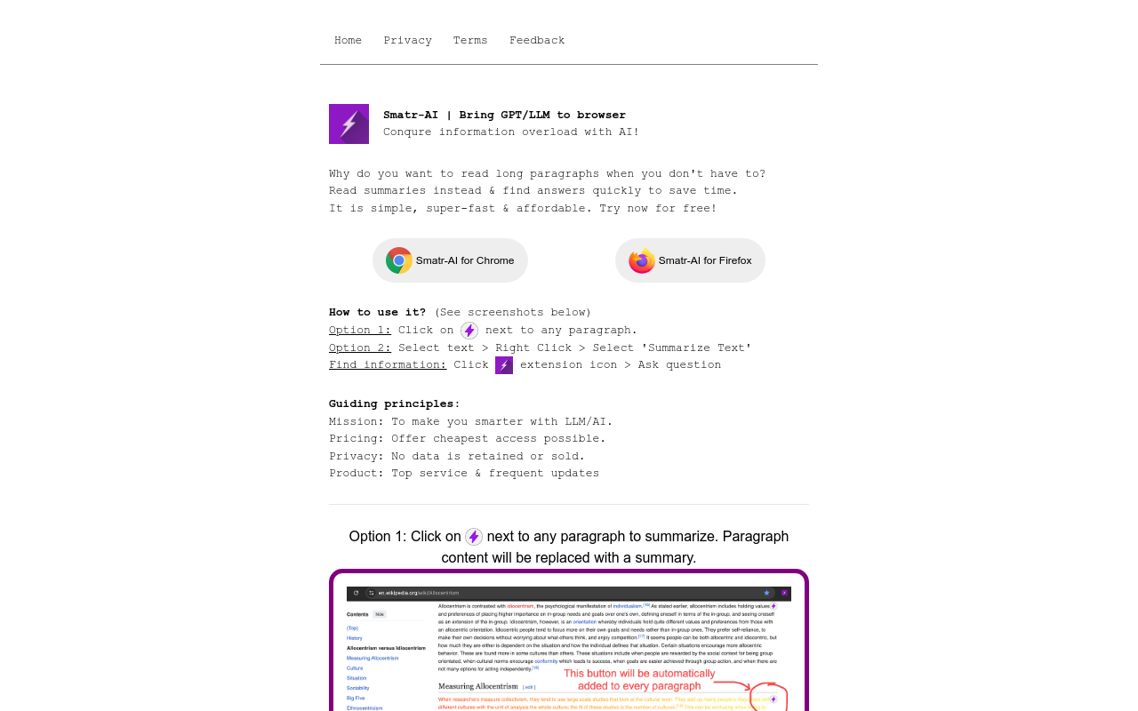 Smatr-AI: GPT/LLM for your browser