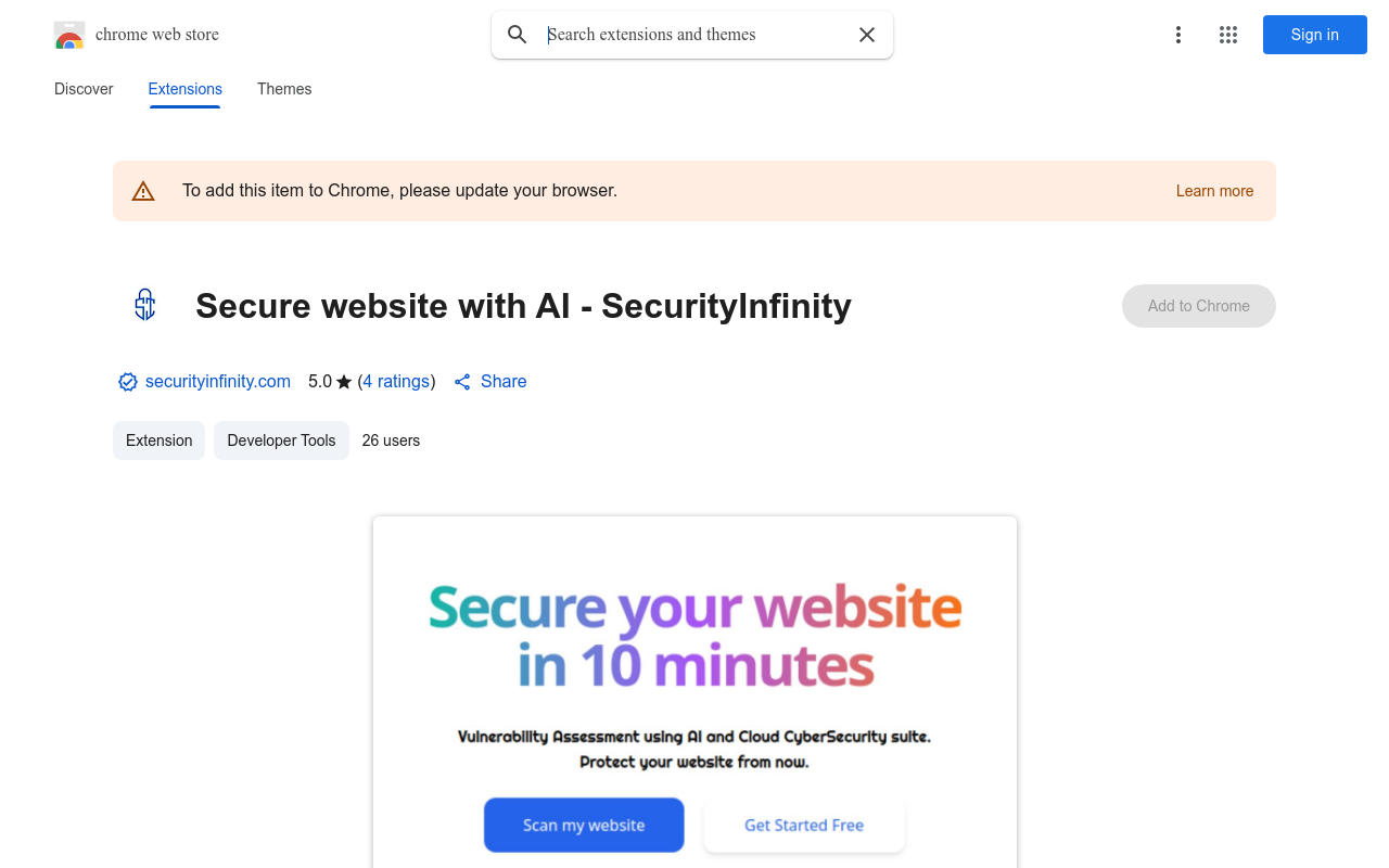 Secure website with AI - SecurityInfinity