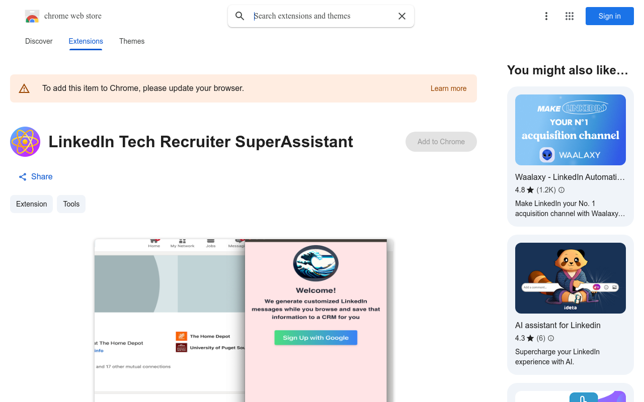 LinkedIn Tech Recruiter SuperAssistant