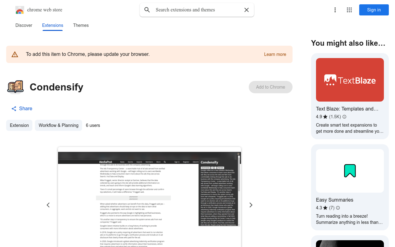 Condensify