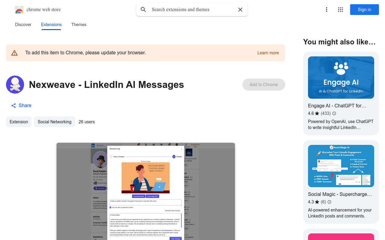 Nexweave - LinkedIn AI Messages