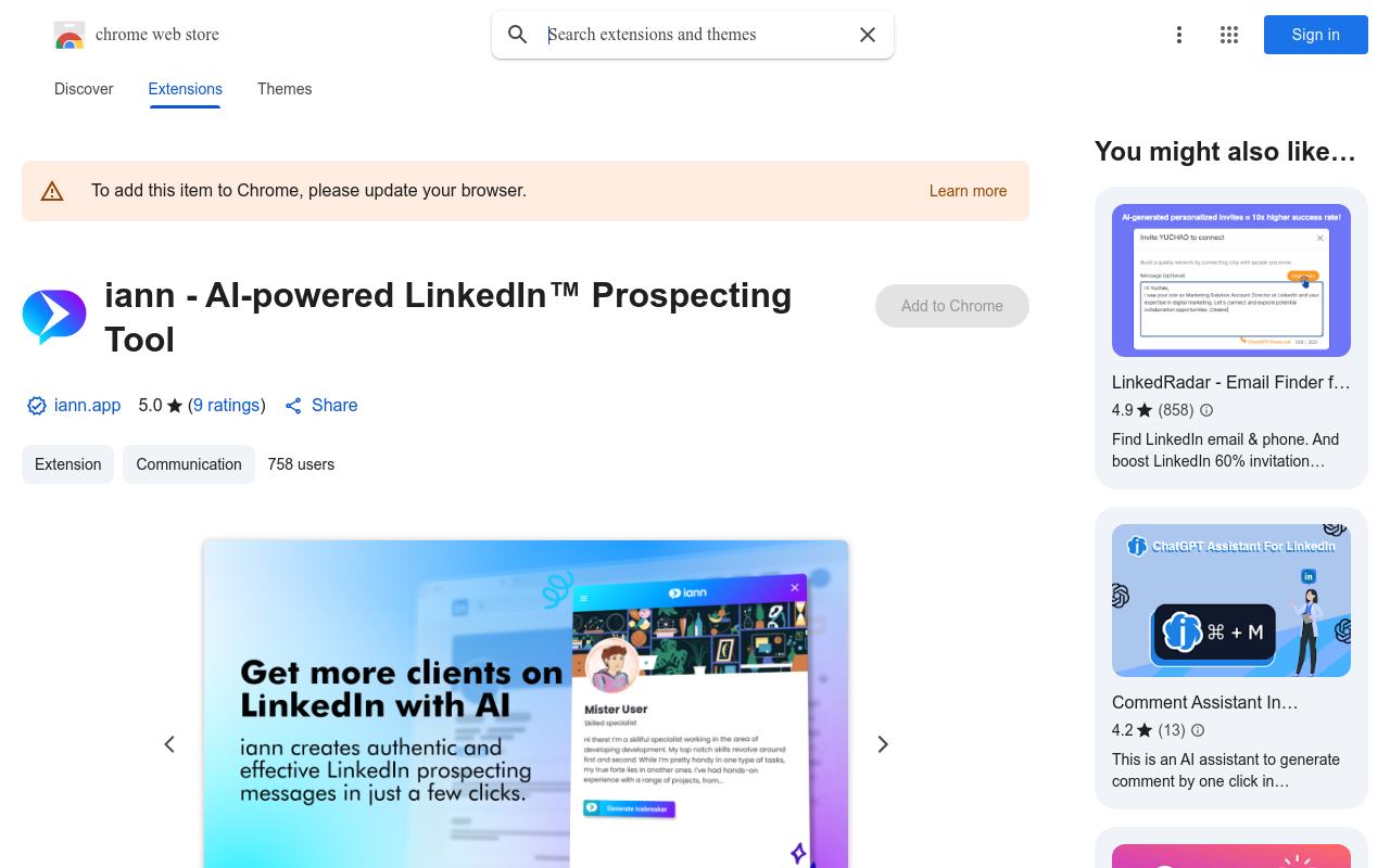 iann - AI-powered LinkedIn™ Prospecting Tool