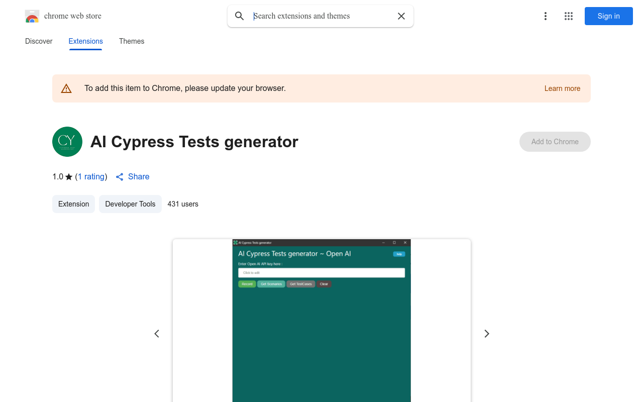 AI Cypress Tests generator