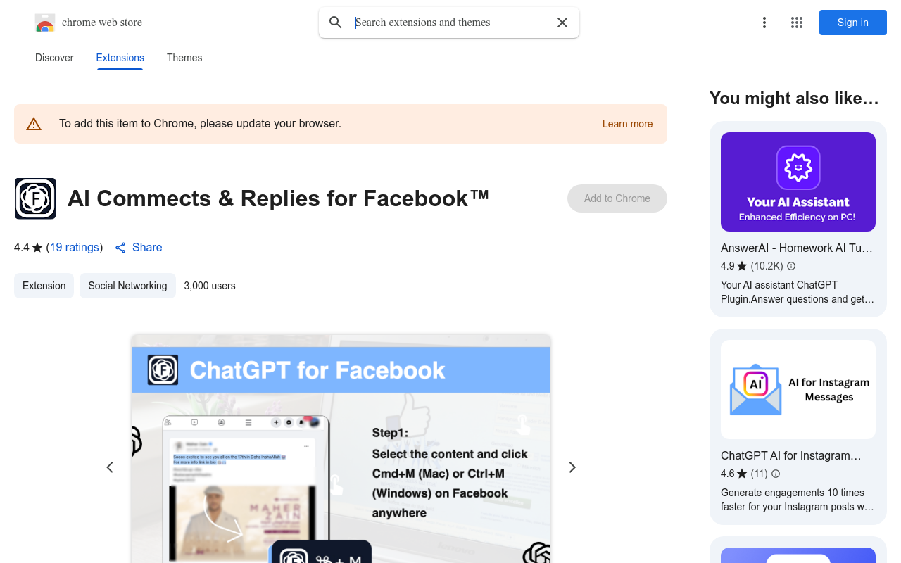 AI Commects & Replies for Facebook™