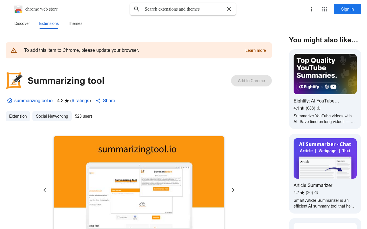 Summarizing tool