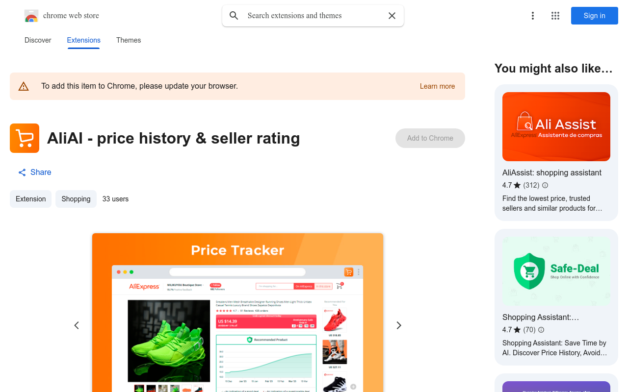 AliAI - price history & seller rating