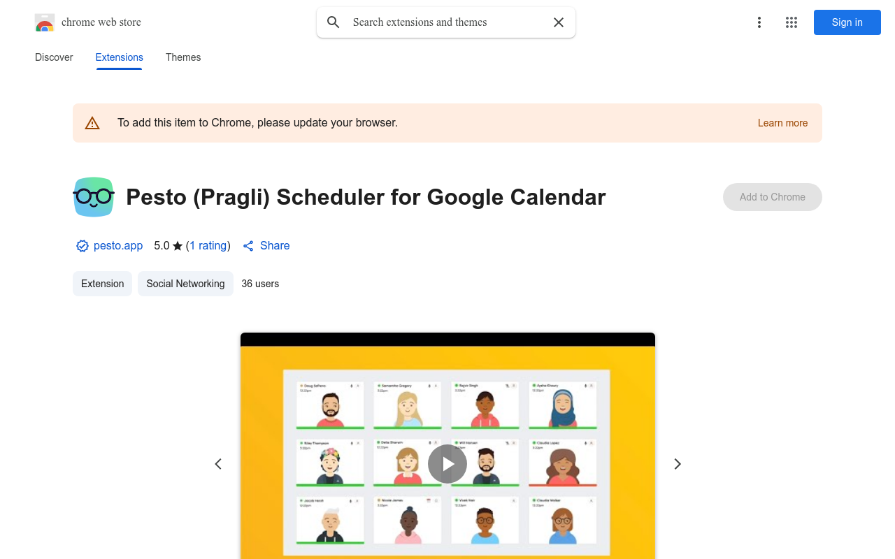 Pesto (Pragli) Scheduler for Google Calendar