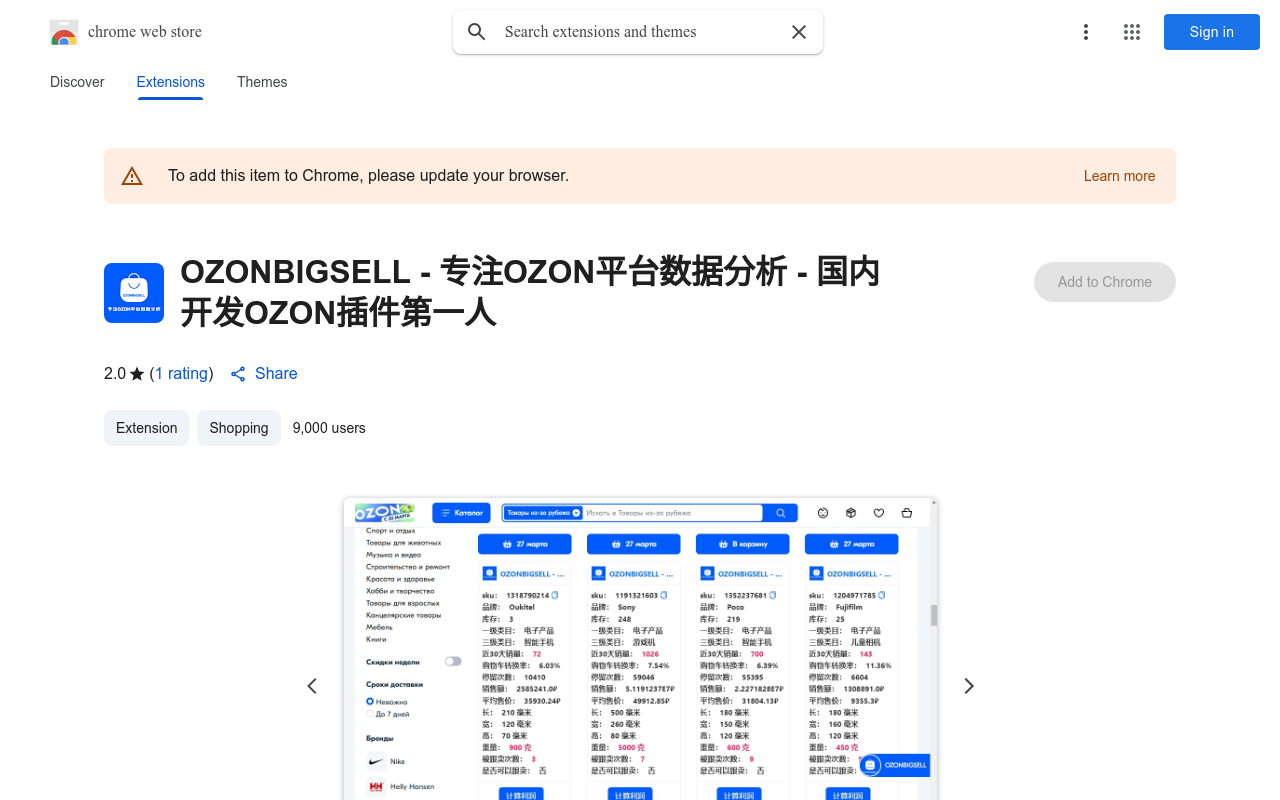 OZONBIGSELL - 专注OZON平台数据分析 - 国内开发OZON插件第一人