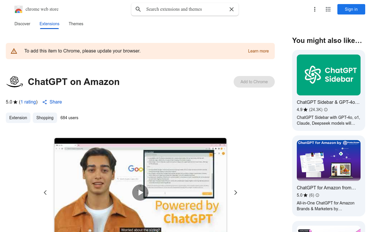 ChatGPT on Amazon