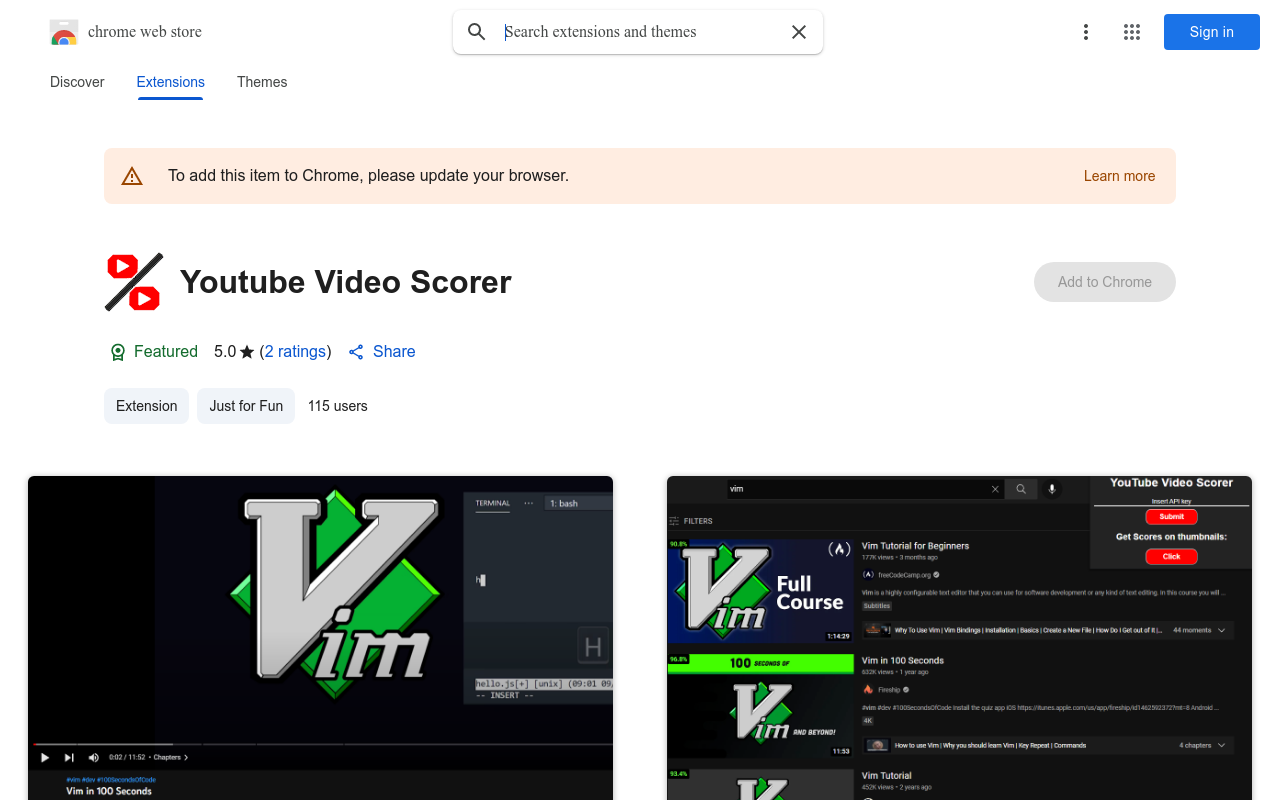 Youtube Video Scorer