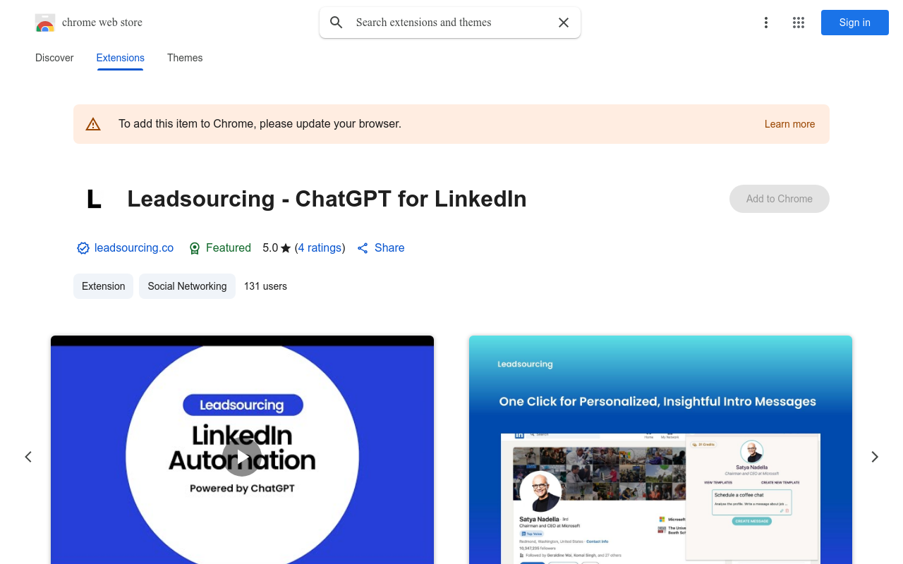 Leadsourcing - ChatGPT for LinkedIn