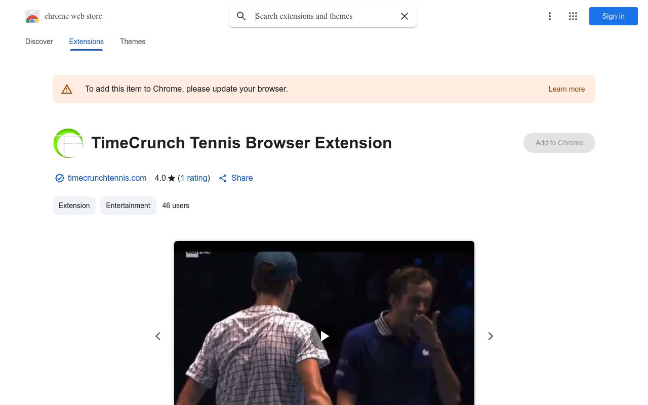 Servomancer Tennis Browser Extension