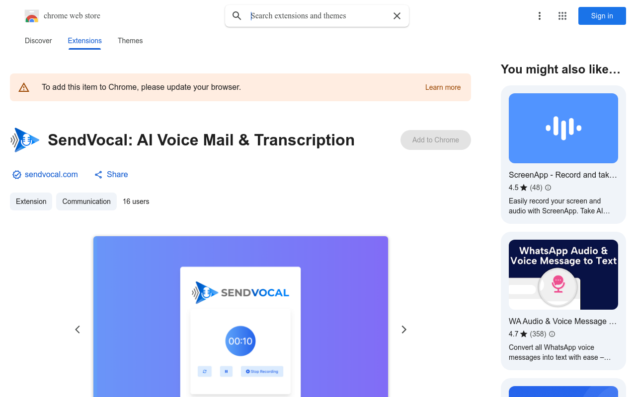 SendVocal: AI Voice Mail & Transcription
